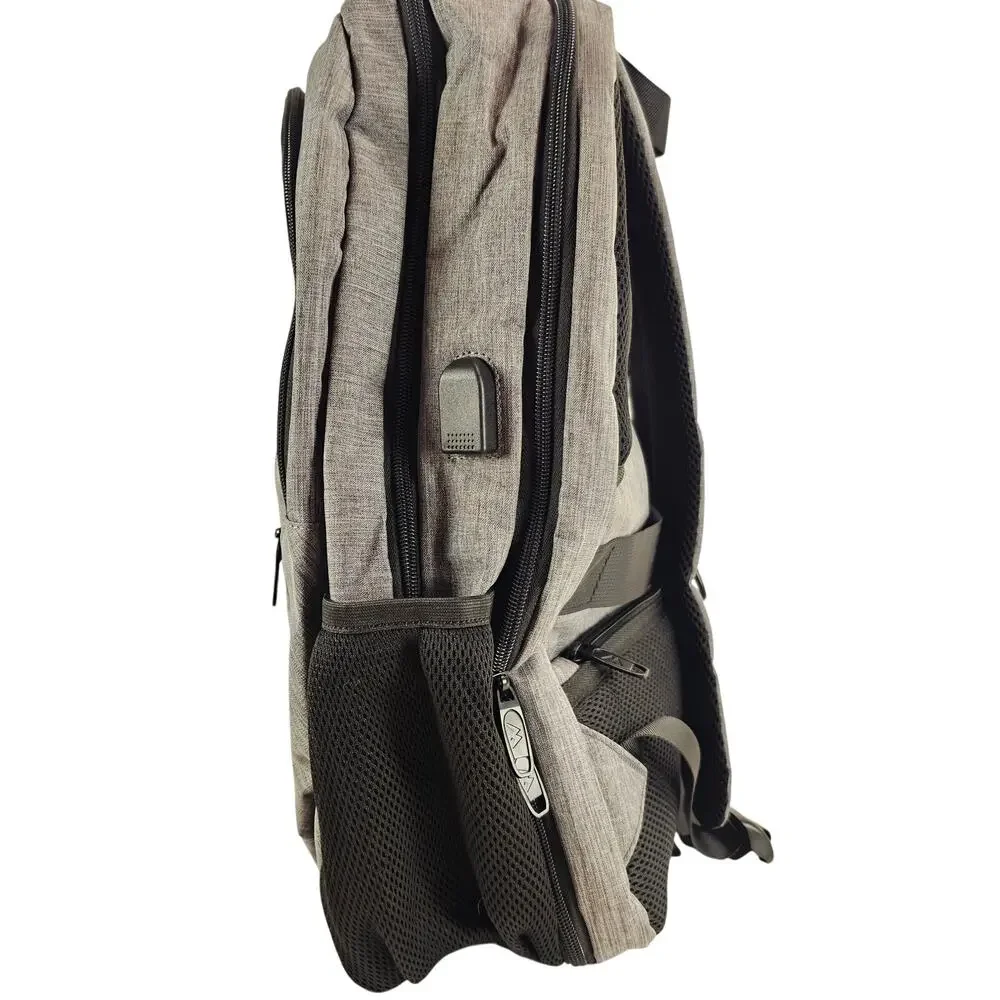 MATEIN Gray Laptop Backpack USB Charging Port Travel School Work Bag 19x 13x 6